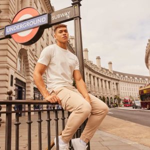 A man sitting next to a subway entrance and modelling F5 Global