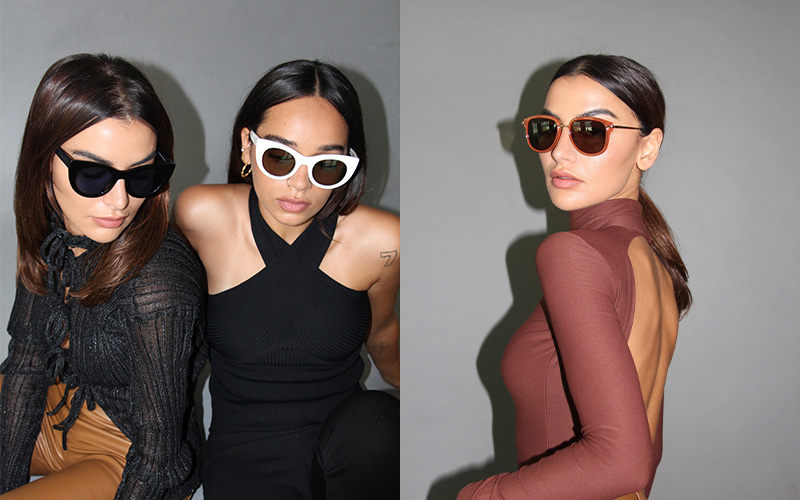 Three models modelling Charles & Keith sunglasses