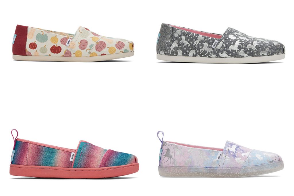 Four different shoes from TOMS