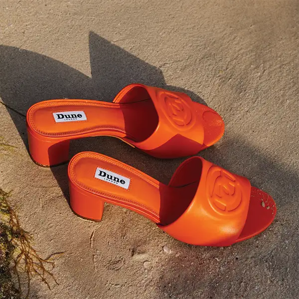 Orange Mules from Dune London