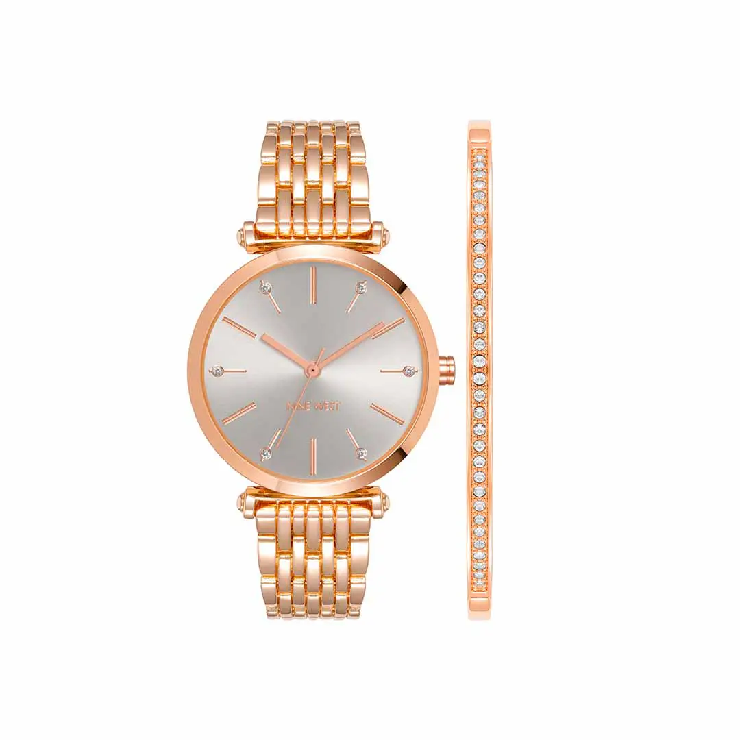 Nine West Rose Gold Watch with Bracelet