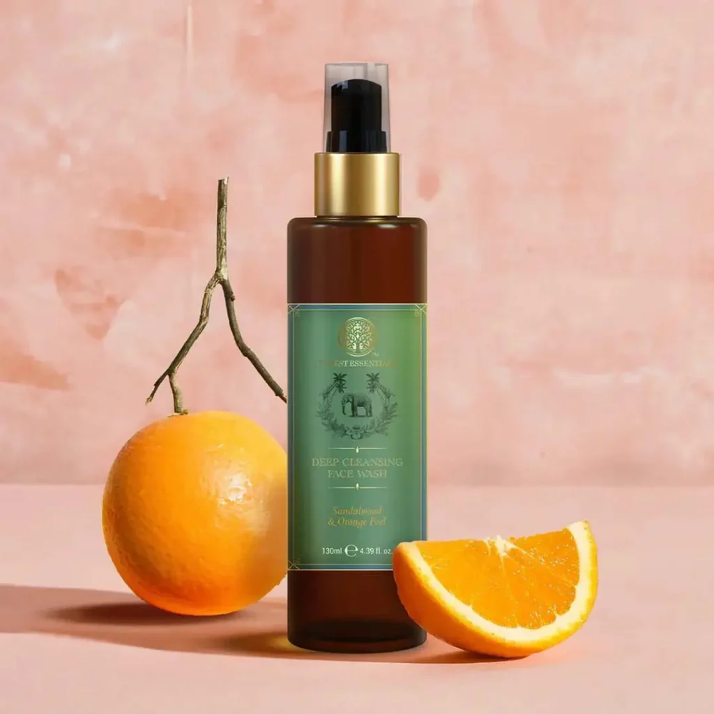 Deep Cleansing Face Wash in a Green and Gold Bottle from Forest Essentials