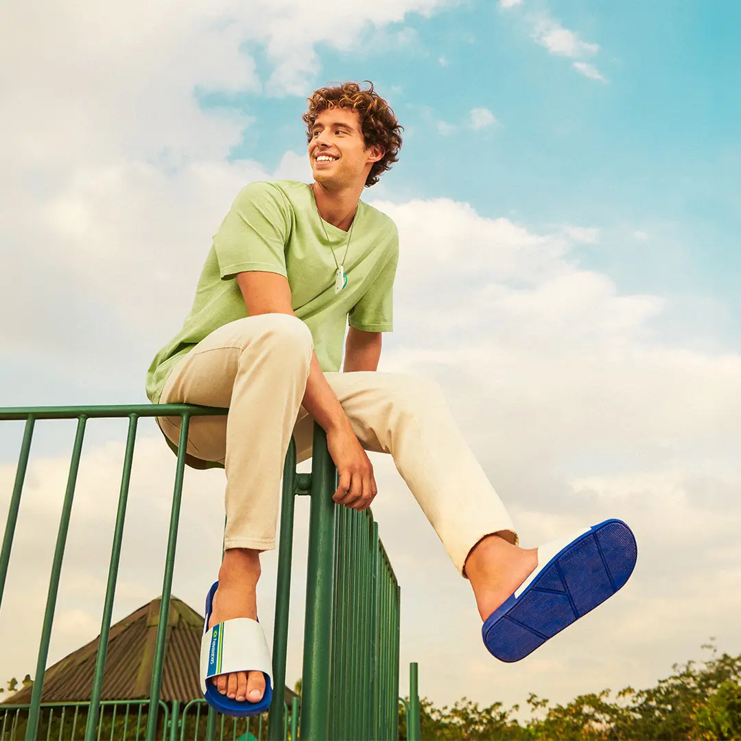 Blue and White Slides from Havaianas