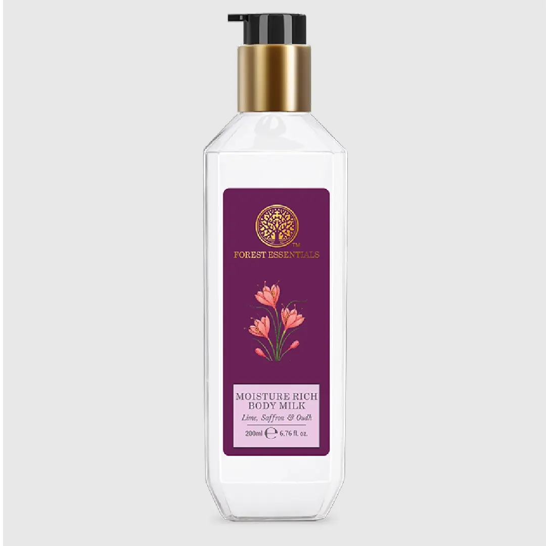 Forest Essentials’ Moisture-Rich Body Milk with Lime, Saffron, and Oudh