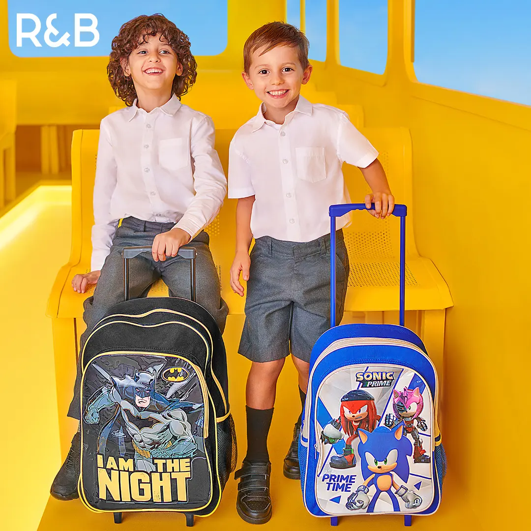 R&B Batman and Sonic school backpacks for Kids