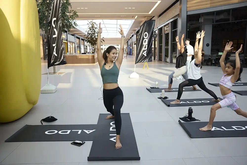 ALDO Hosted a Yoga Session as part of the Dubai Fitness Challenge at Dubai Hills Mall