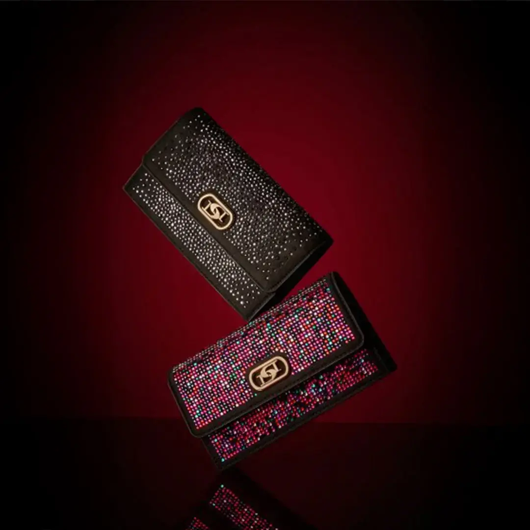 Black and Sapphire Embellished Clutches from Dune London