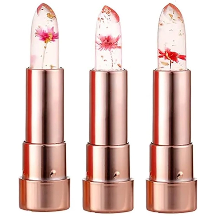 Transparent jelly lipstick with real flowers and a colour-changing formula is available at Nysaa